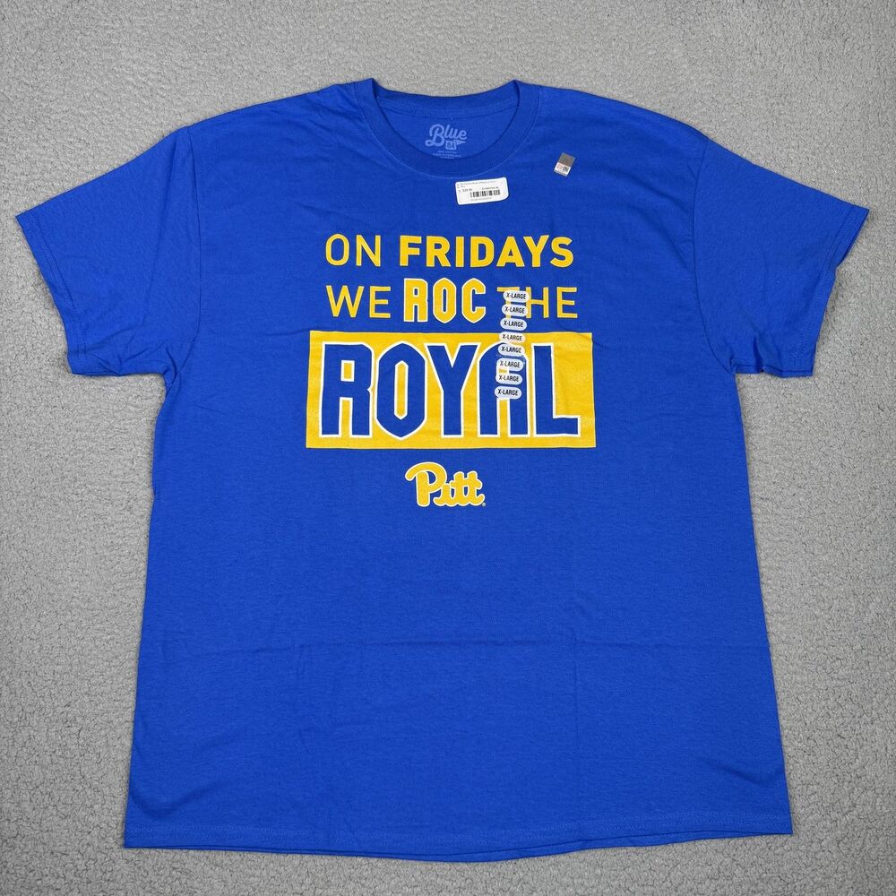 Pittsburgh Panthers Shirt Mens XL NCAA Football On Fridays We Roc The Royal Pitt